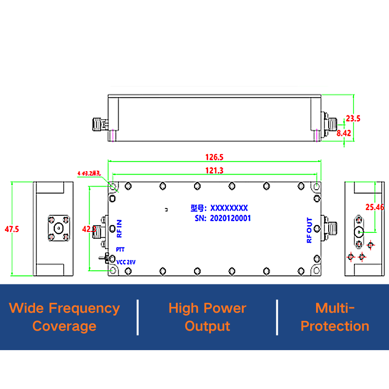RF Power Amplifier 1.5-200MHz 5W - Image 2