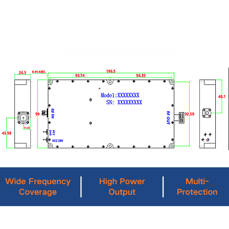 RF Power Amplifier 1.5-30MHz 100W - Image 2