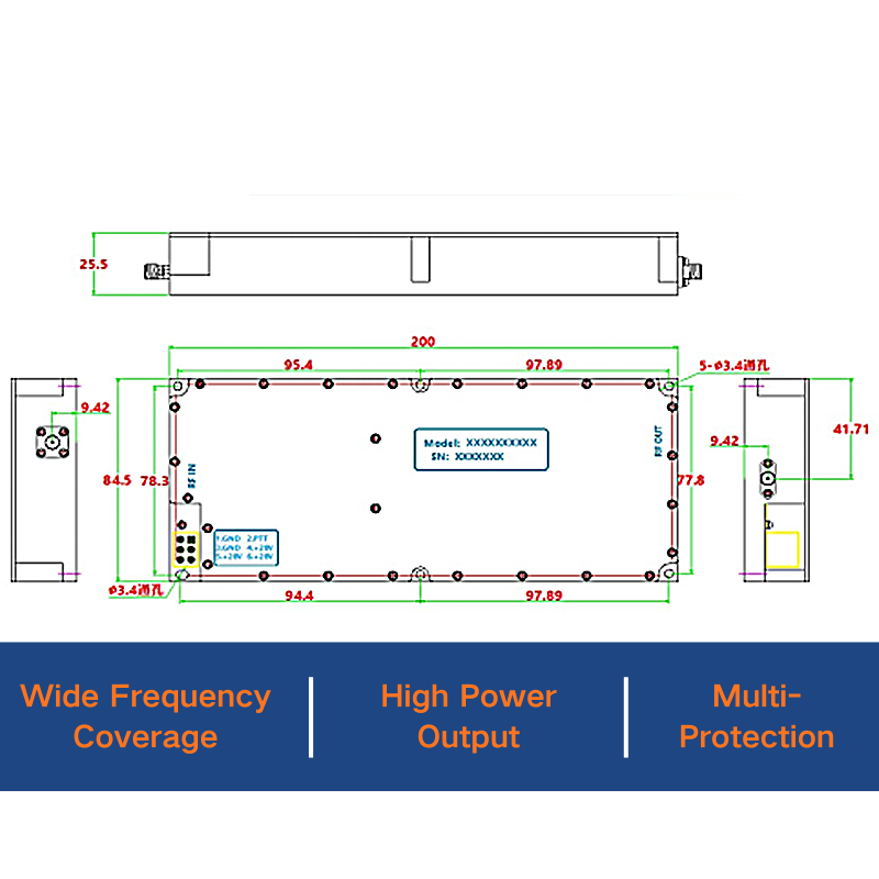 RF Power Amplifier 1100-1280MHz 100W - Image 2