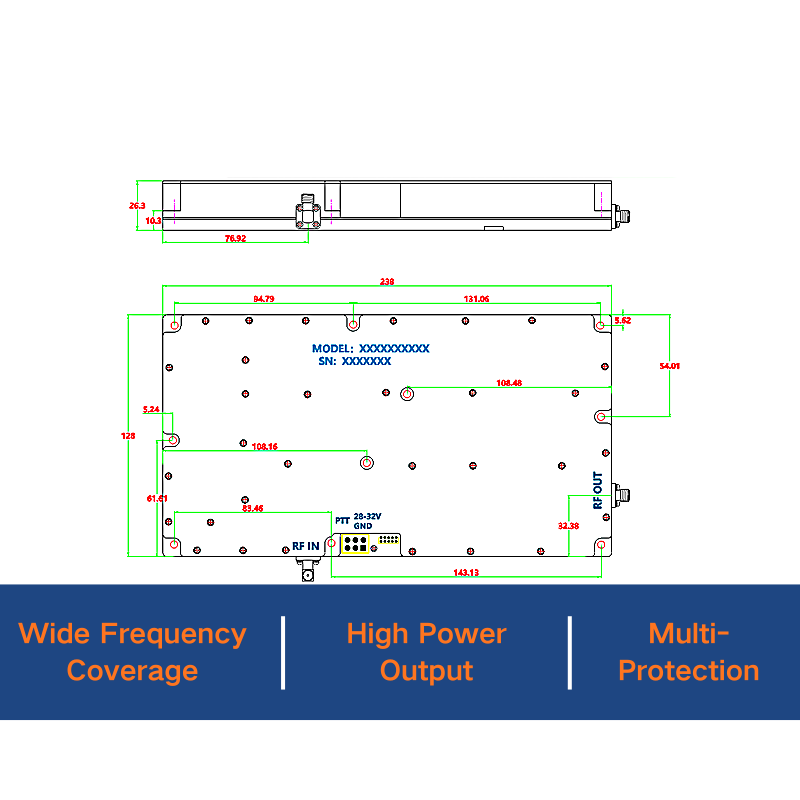 RF Power Amplifier 1100-1700MHz 100W - Image 2
