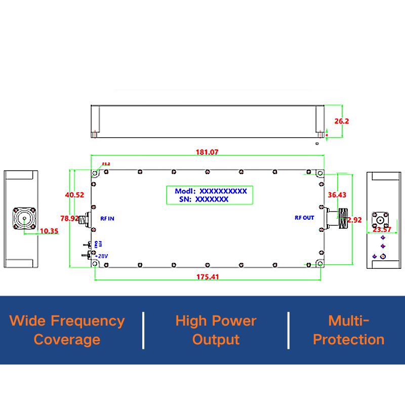 RF Power Amplifier 80-1000MHz 100W - Image 2