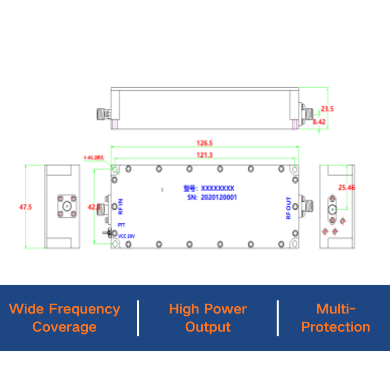 RF Power Amplifier 100-200MHz 5W - Image 2